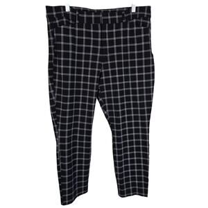 Old Navy High Rise Smooth Pockets Pixie Black White Checkered Women's Pants 16